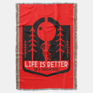 Treehouse Playhouse Back To School Throw Blanket