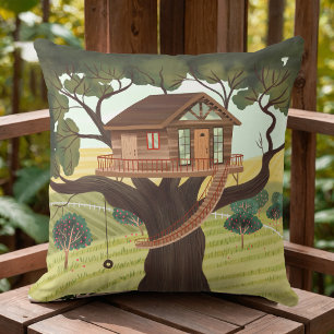 Treehouse throw pillow