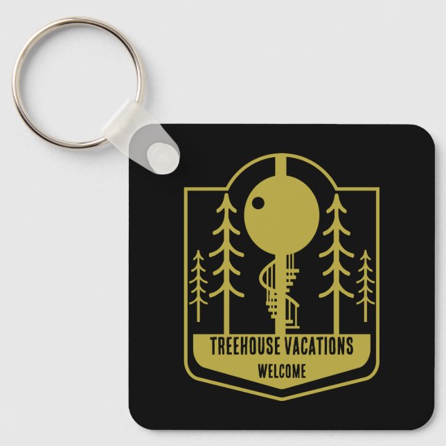 Treehouse Vacation Holidays Keychain (Front)