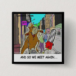 Treehugger Rick London Cartoon Funny Gifts 2 Inch Square Button