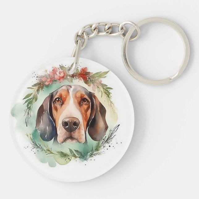 Treeing Walker Christmas Wreath Festive Pup (Dos)