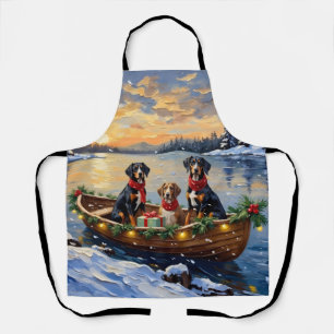 Treeing Walker Coonhound Christmas Boat Holiday Apron