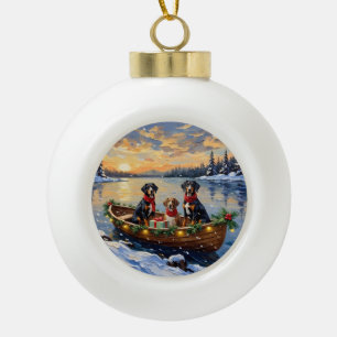 Treeing Walker Coonhound Christmas Boat Holiday Ceramic Ball Christmas Ornament