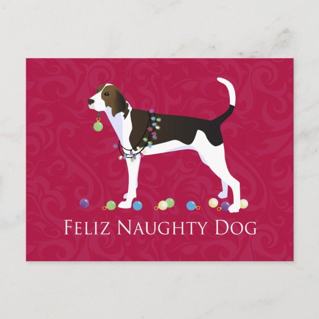 Treeing Walker Coonhound Christmas Holiday Postcard (Front)
