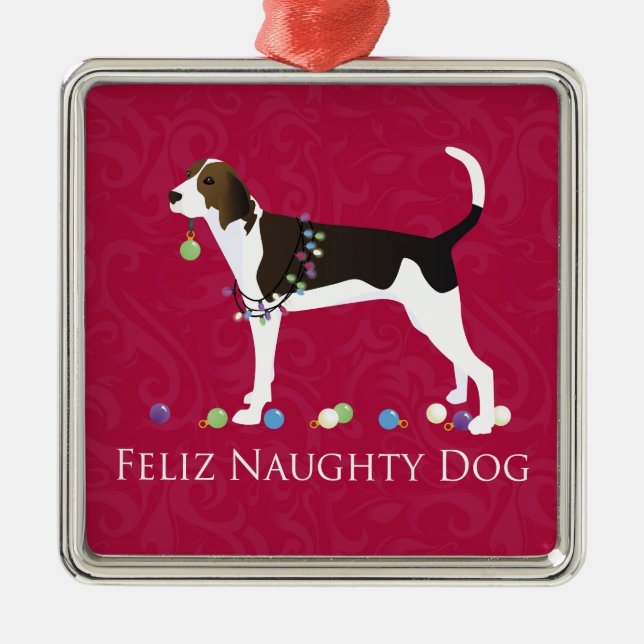 Treeing Walker Coonhound Christmas Metal Ornament (Front)