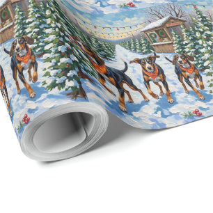 Treeing Walker Coonhound Christmas Tree Farm Wrapping Paper