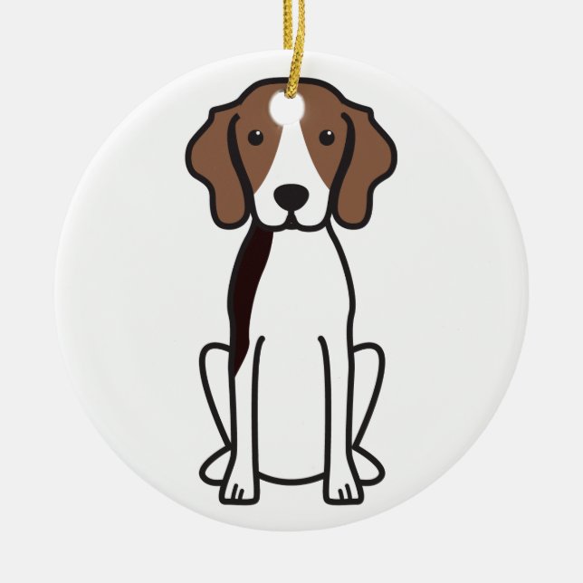 Treeing Walker Coonhound Dog Cartoon Ceramic Ornament (Front)