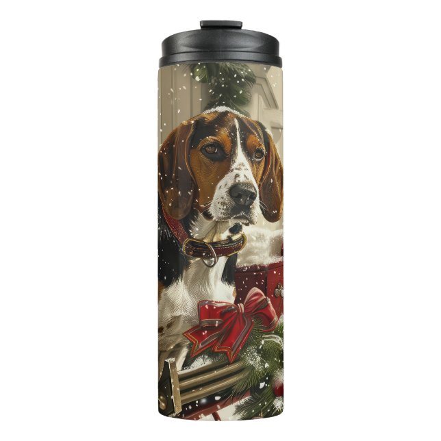 Treeing Walker Coonhound Dog Christmas Festive Thermal Tumbler (Front)