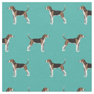 Treeing Walker Coonhound dog turquoise Fabric