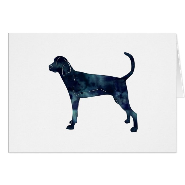 Treeing Walker Coonhound Dog Watercolor Card (Front Horizontal)
