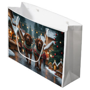 Treeing Walker Coonhound Dogs Christmas Snow Large Gift Bag