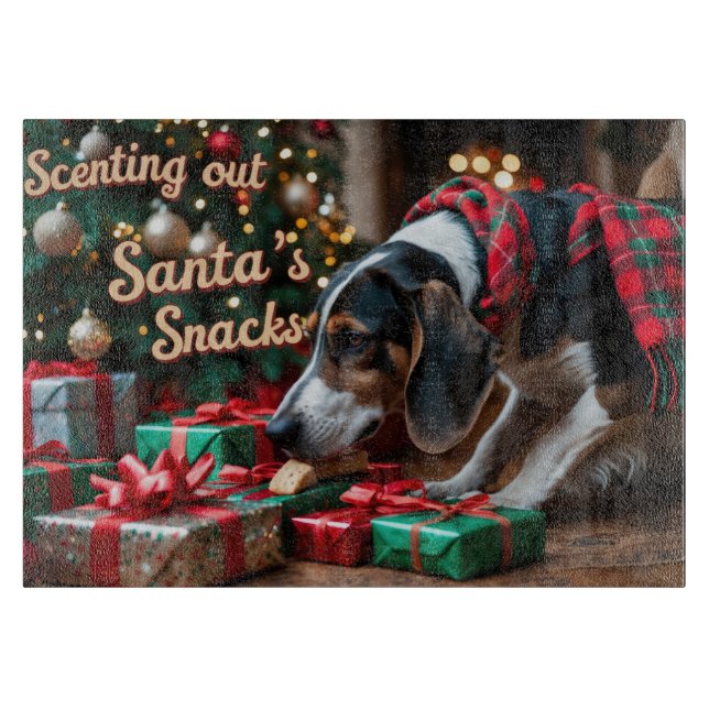 Treeing Walker Coonhound Festive Holiday Christmas Cutting Board (Front)