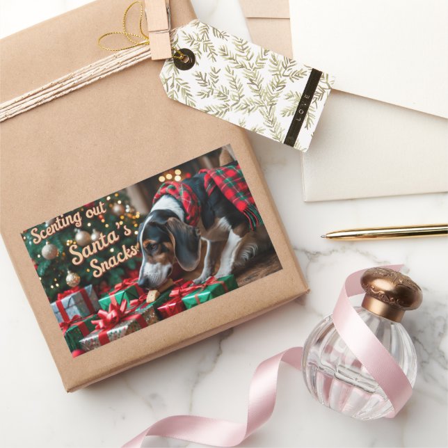 Treeing Walker Coonhound Festive Holiday Christmas Sticker (Gifting)