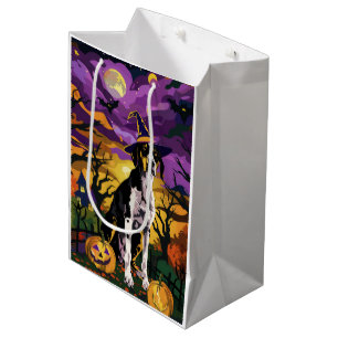 Treeing Walker Coonhound Halloween Witch Pumpkin Medium Gift Bag