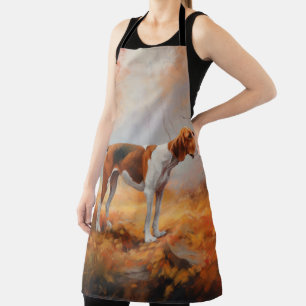 Treeing Walker Coonhound in Autumn Leaves Fall  Apron