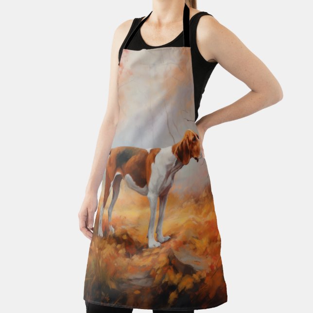 Treeing Walker Coonhound in Autumn Leaves Fall  Apron (Insitu)