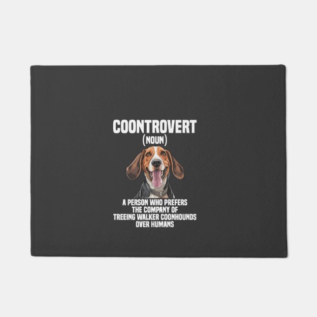 Treeing Walker Coonhound Lover Dog Coontrovert Doormat (Front)