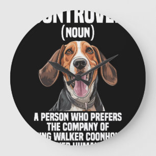 Treeing Walker Coonhound Lover Dog Coontrovert Large Clock