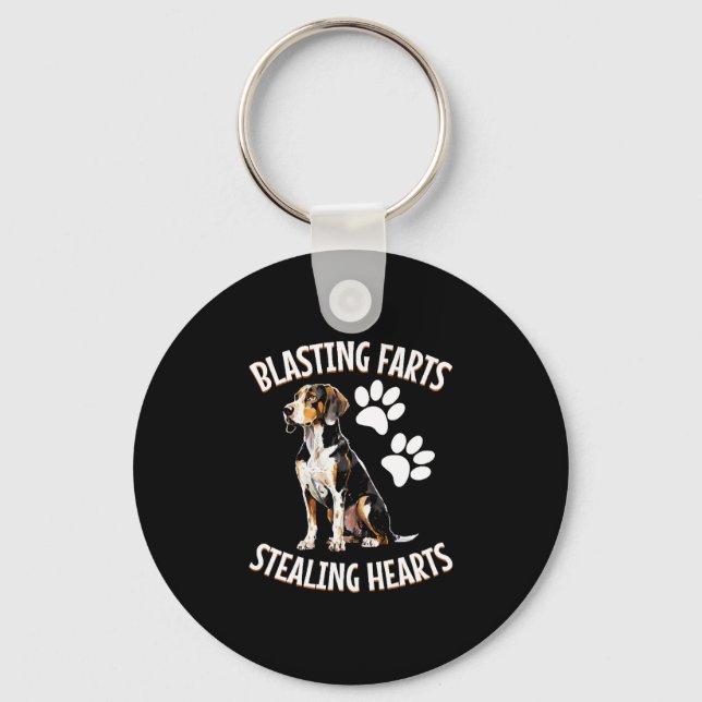 Treeing Walker Coonhound Lover Dog Owner Blasting Keychain (Front)