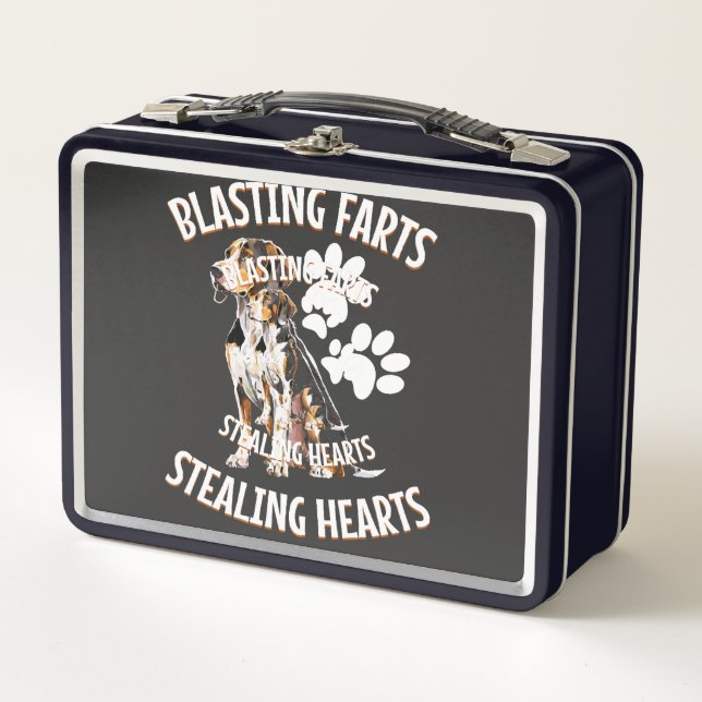 Treeing Walker Coonhound Lover Dog Owner Blasting Metal Lunch Box (Front)