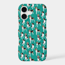 Treeing  Walker Coonhound on Teal