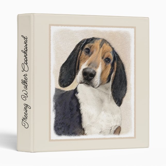 Treeing Walker Coonhound Painting - Original Art 3 Binder (Front/Spine)