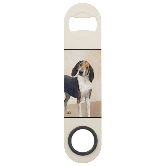Treeing Walker Coonhound Painting - Original Art Bar Key (Back)