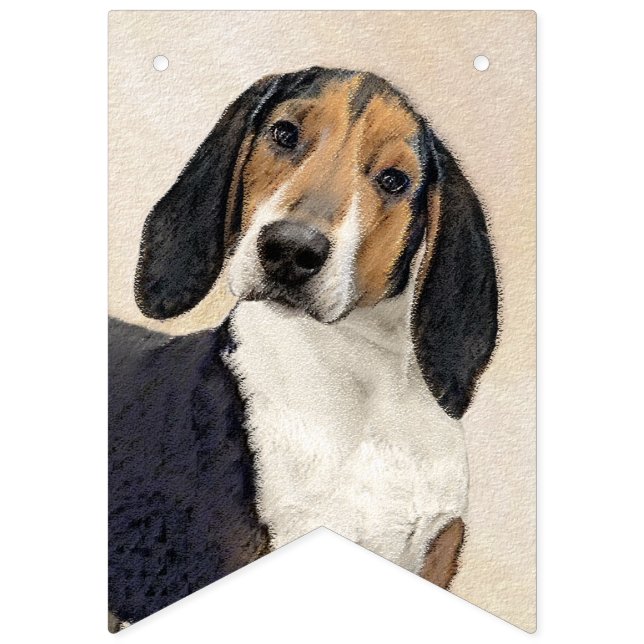 Treeing Walker Coonhound Painting - Original Art Bunting Flags (First Flag)