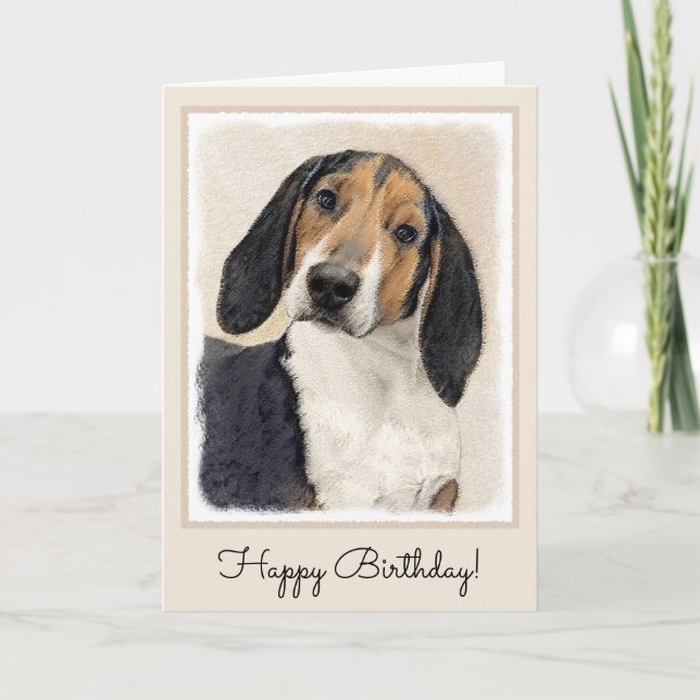 Treeing Walker Coonhound Painting - Original Art Card (Front)
