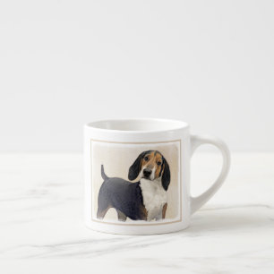 Treeing Walker Coonhound Painting - Original Art Espresso Cup