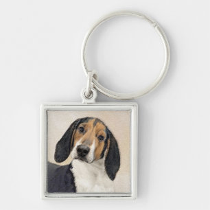 Treeing Walker Coonhound Painting - Original Art Keychain