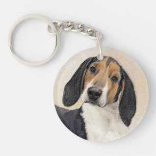 Treeing Walker Coonhound Painting - Original Art Keychain