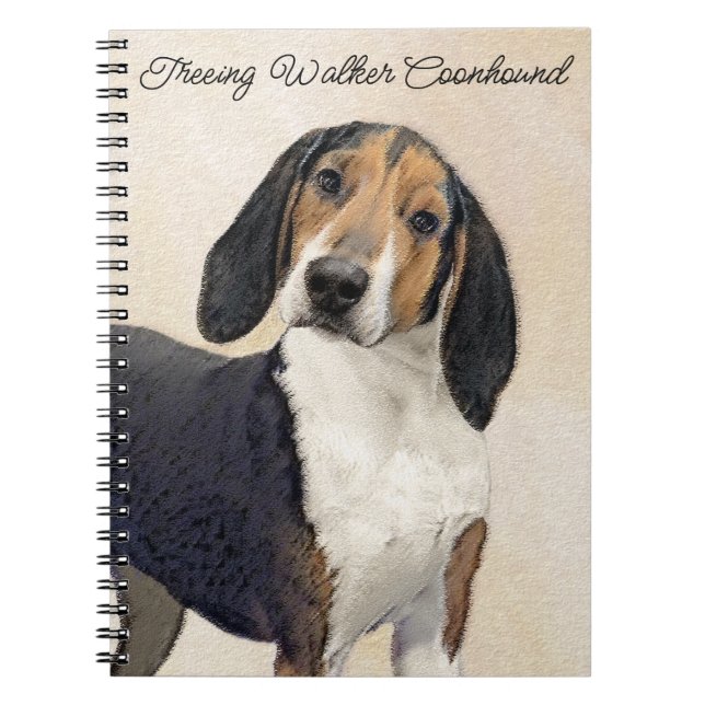 Treeing Walker Coonhound Painting - Original Art Notebook (Front)
