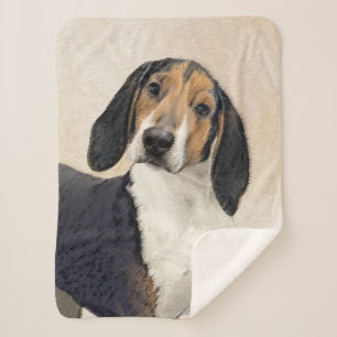 Treeing Walker Coonhound Painting - Original Art Sherpa Blanket