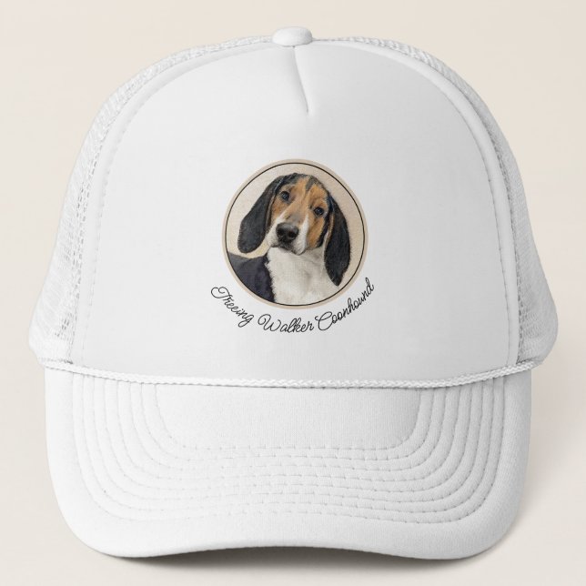 Treeing Walker Coonhound Painting - Original Art Trucker Hat (Front)