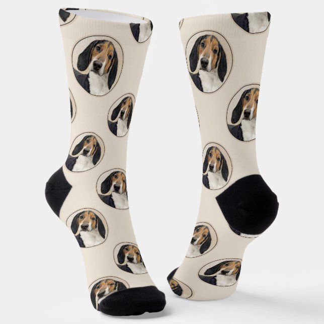 Treeing Walker Coonhound Painting Original Dog Art Socks (Angled)