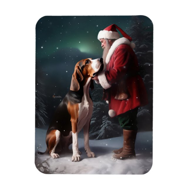 Treeing Walker Coonhound Santa Claus Christmas Magnet (Vertical)