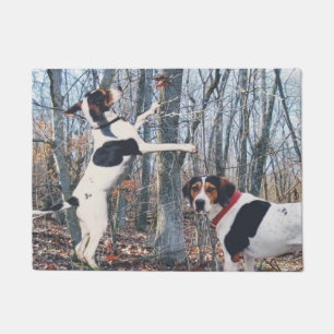 Treeing Walker Coonhounds in Woods Door Mat