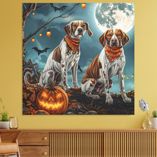 Treeing Walker Halloween Spooky Canvas Print