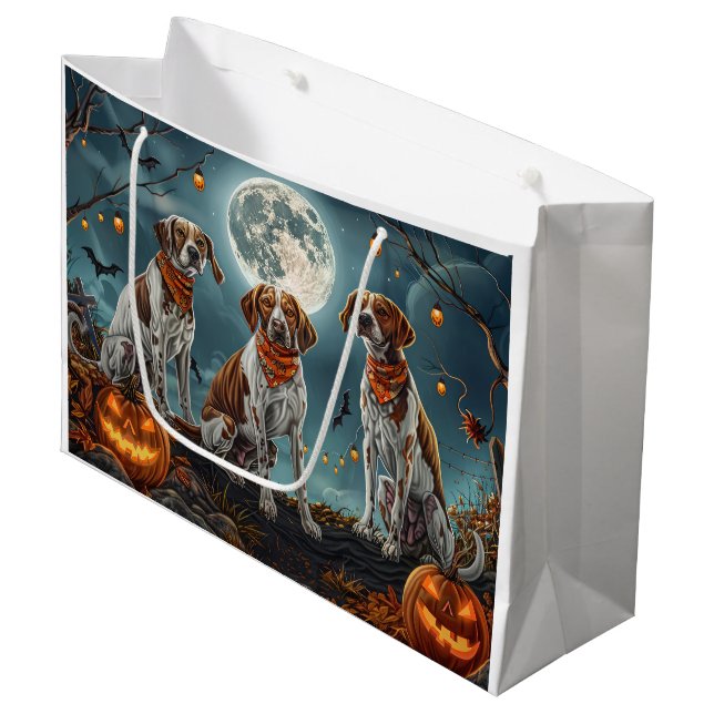 Treeing Walker Halloween Spooky Large Gift Bag (Front Angled)