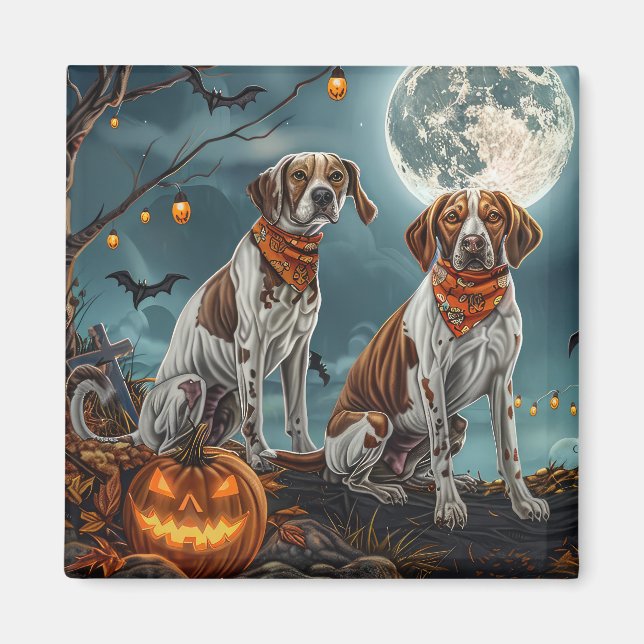 Treeing Walker Halloween Spooky Magnet (Front)