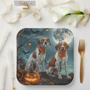 Treeing Walker Halloween Spooky Paper Plate