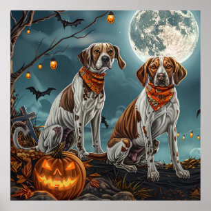 Treeing Walker Halloween Spooky Poster