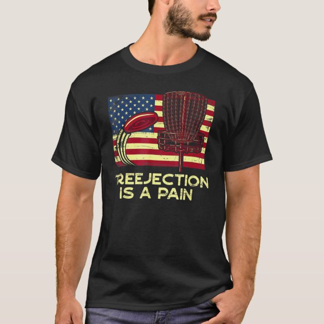 Treejection Is A Pain Funny Disc Golf Humor Golfer T-Shirt (Front)