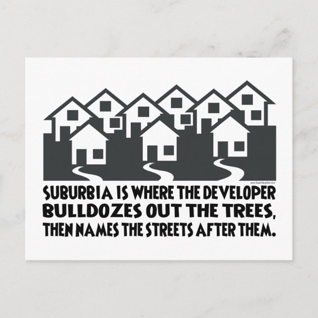 Treeless Suburbia Postcard (Front)