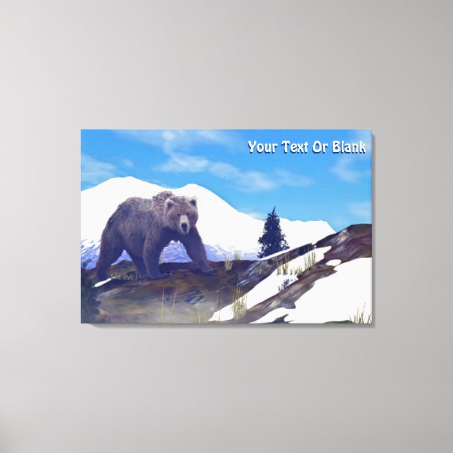 Treeline Grizzly Canvas Print (Front)