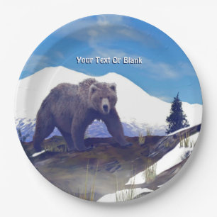 Treeline Grizzly Paper Plate