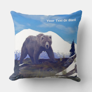 Treeline Grizzly Throw Pillow