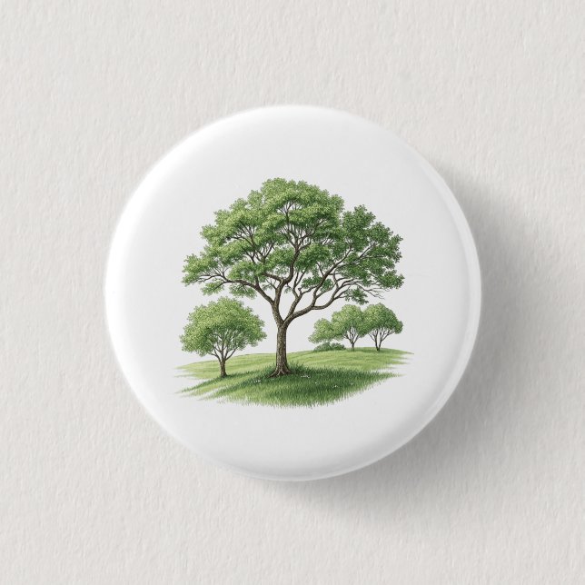 Trees 1 Inch Round Button (Front)
