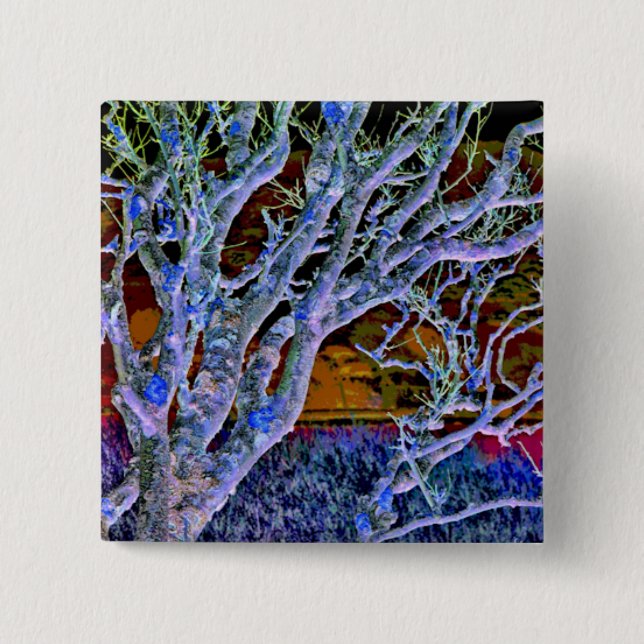 TREES 2 INCH SQUARE BUTTON (Front)